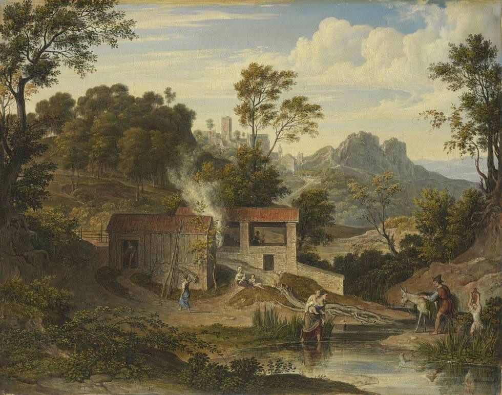 Capanna in mattoni presso Olevano - Collezione Schack, Monaco di Baviera